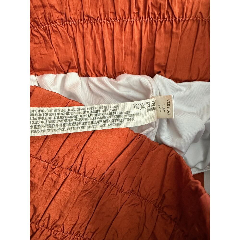 FP Movement Shorts Women's Large Orange High Rise Smocked Waist Lined Athletic - Picture 7 of 8